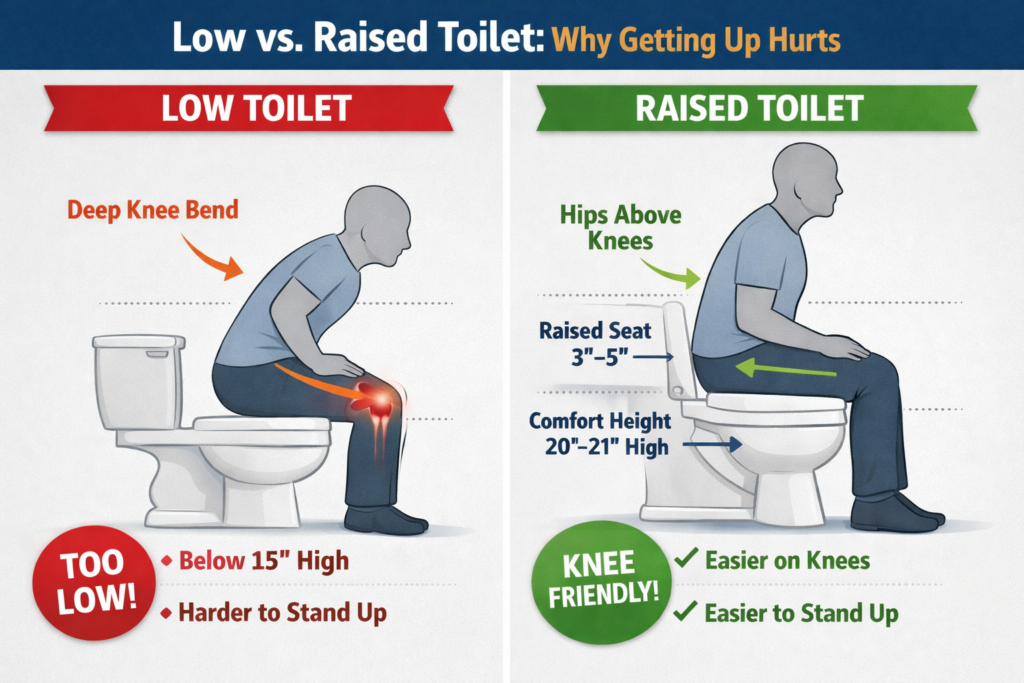 Low vs raised toilet comparison